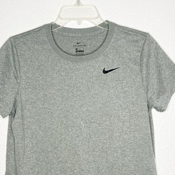NIKE Dri-FIT Performance Training T-Shirt Short-Sleeve Crew Neck Gray Womens M - Picture 4 of 8
